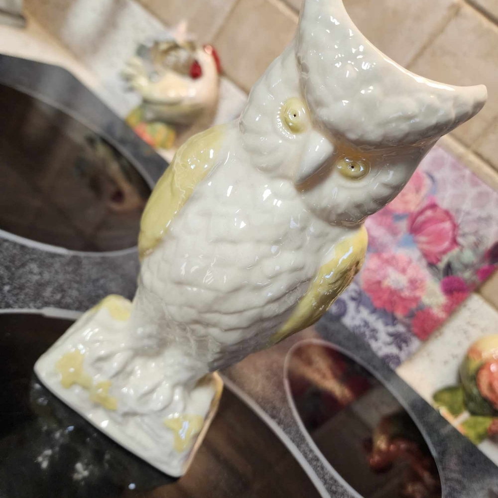 Belleek Irish Porcelain Owl Vase